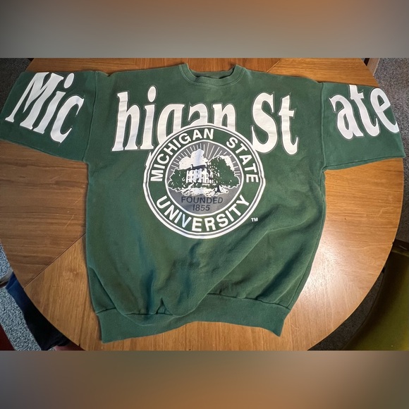 NCAA Other - RARE Vintage Michigan State University Crest Spellout Crewneck